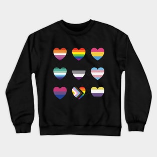 LGBT+ Pride Flags Heart Collection Crewneck Sweatshirt